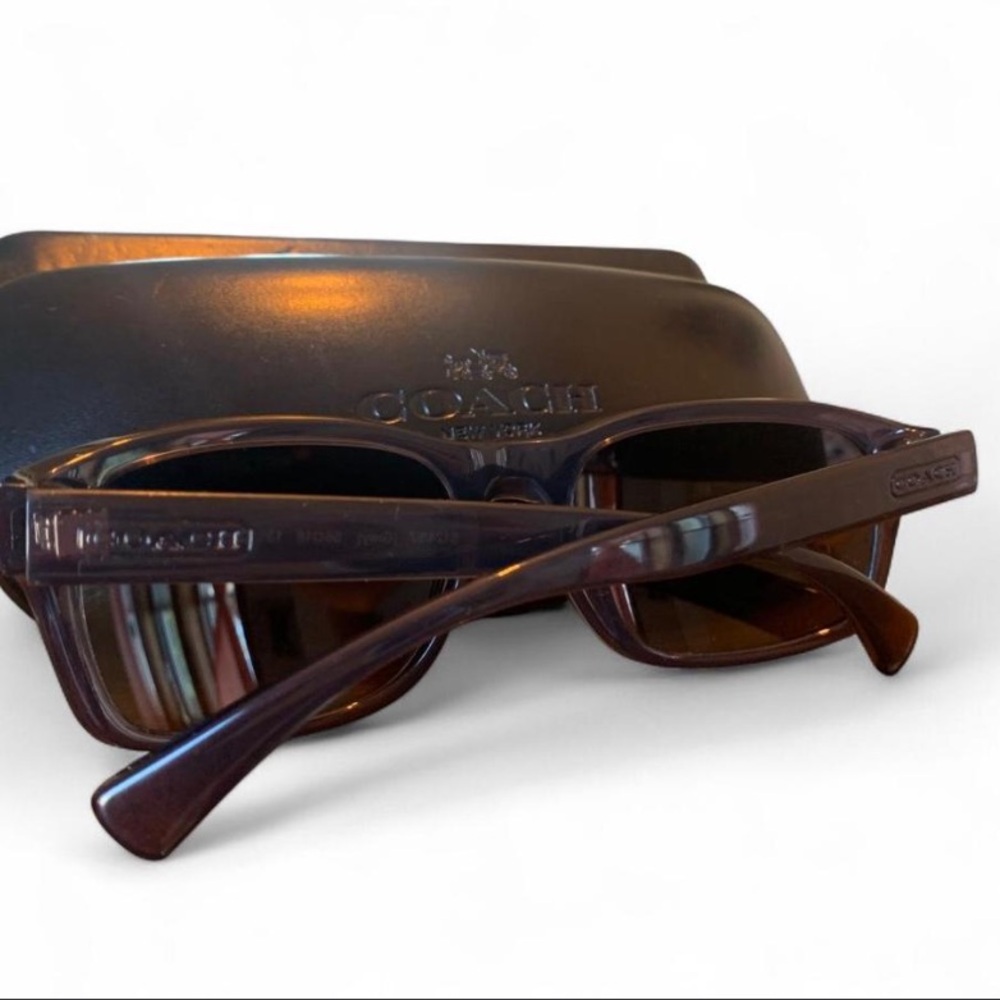 Coach Grey Sunglasses Rectangular Minimalist Clas… - image 1